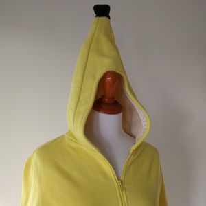 EUC Yellow Banana Fruit Costume Zip Hoodie
